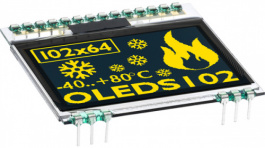 EA OLEDS102-6LGA, Дисплей: OLED; графический; 102x64; Размер окна:36x25мм; желтый, Electronic Assembly