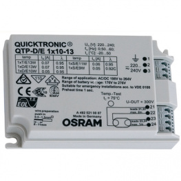 QTP-D/E 1X10-13, Electronic control gear 9.5...15 W, Osram
