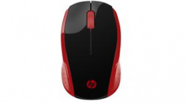 2HU82AA#ABB, Wireless Mouse 200 2.4 GHz/USB Nano Receptor 1000dpi Black / Red, HP