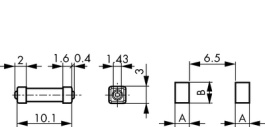 3403.0156.11, SMD Fuse 0.1 A slow-blow,UMT250, Schurter