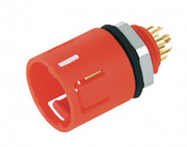 99 9207 050 03, Panel mount plug 3-pole red Poles 3 3 A 125 VAC/VDC, Binder