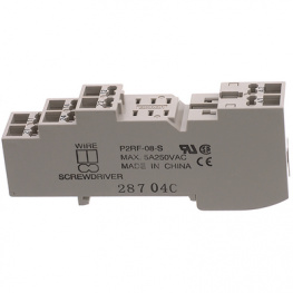 P2RF-05-S, Панелька; 10А; 250ВAC; Монтаж: DIN; Выводы: самозажимные клеммы, Omron