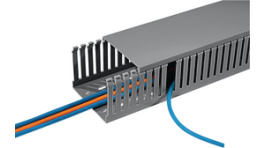 HTWD-PN-80X80 PVC GY7030, Slotted wiring duct 2000 x 80 x 80 mm - 184-10228, HellermannTyton