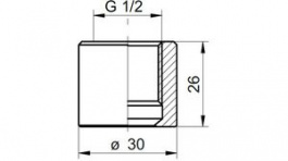 ZPW1-721, Weld-In Sleeve 30 x 26 mm, BAUMER