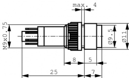 1.15.106.301/0214, Pushbutton Switch, 0.5 A, 24 VAC/VDC, RAFI