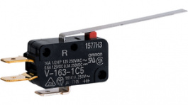 V-163-1C5, Микропереключатель; с рычагом; SPDT; 16A/250ВAC; 0,6A/125ВDC, Omron