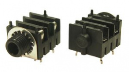 FCR1210W, Phone Audio Connector Jack, Straight, 6.35 mm, 3 Poles, Cliff