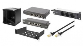 DN-10-SET-1-B, Complete 10" Network Cabinet Set 300x312x330mm Sheet Steel Black IP20, DIGITUS