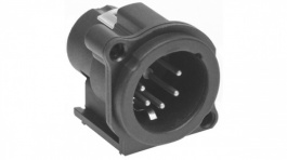 AC5MAV-AU-B, XLR, Receptacle 5 AC PCB Black, Amphenol