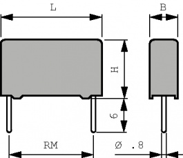 B32654-A4225-J, Конденсатор pадиальная 2.2 uF ±5% 400 VDC 200 VAC, TDK-Epcos