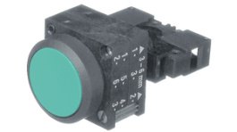 3SB3205-0AA21-0CC0, Illuminable flat pushbutton red with contact elements and lampholder BA9s, Siemens