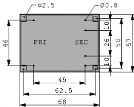 FLE 24/8, PCB transformer 24 VA 8 VAC (2x), BLOCK