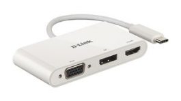 DUB-V310, Video Adapter, USB C Plug - DisplayPort Socket/HDMI Socket/VGA Socket 110mm, D-Link