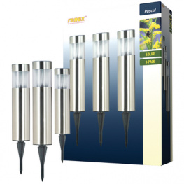 RA-OUTDOOR22, 3 LED solar lights IP44 high-grade steel, Ranex