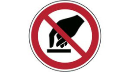 823040, ISO Safety Sign - Do Not Touch, Round, Black / Red on White, Polyester, 1pcs, Brady