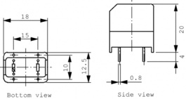 RN212-1,2/02, Inductor, radial 6.8 mH (2x) 1.2 A (2x), Schaffner