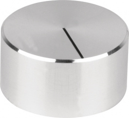 521.6191, Rotary knob with line aluminium 12 mm, Mentor