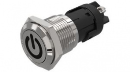82-4152.1000.B002, Pushbutton Switch, 1CO, Momentary Function, Silver, EAO