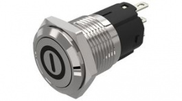 82-5151.1000.B001, Pushbutton Switch, 1CO, Momentary Function, Silver, EAO