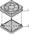 27230-077 Fan with grille 119 x 119 x 25 mm 230 VAC