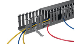 HTWD-PW-25X30 PVC GY, Slotted wiring duct 2000 x 25 x 30 mm - 181-10028, HellermannTyton