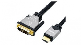 11045876, Video Cable, HDMI Plug - DVI-D 24 + 1-Pin Male, 3840 x 2160, 1.5m, Roline