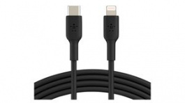 CAA003BT1MBK, Cable USB-C Plug - Apple Lightning 1m Black, BELKIN