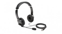 K97601WW, Headset, Stereo, On-Ear, 20kHz, USB, Black, Kensington