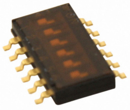 A6H-6102, Переключатель: DIP-SWITCH; Кол-во секций:6; ON-OFF; 0,025A/24ВDC, Omron