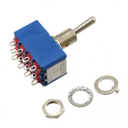 5666AB, Miniature Toggle Switch Standard Lever On-On 4P, APEM