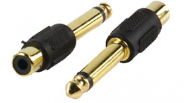 AC-021GOLD, Audio Adapter, 1 x Jack Plug Mono 6.3 mm, 6.3/3.5 mm, Valueline