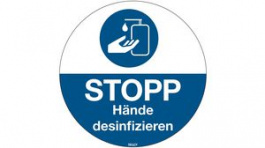 306895, Sanitise Your Hands, Floor Sign, German, White on Blue, Polyester, Mandatory Act, Brady