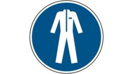 819315, ISO Safety Sign - Wear Protective Clothing, Round, White on Blue, Polyester, 1pcs, Brady