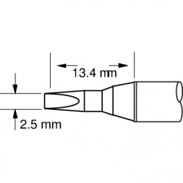 SFV-CH25AR, Soldering Tip Chisel / Narrow 2.5 mm 390 °C, Metcal