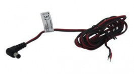 RND 205-01256, DC Connection Cable, 2.1x5.5x9.5mm Plug, Right Angle, 2m, RND Connect