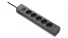 PME5U2B-GR, Surge Protector, 1.5m, F (CEE 7/4), 5x CEE 7/3, APC
