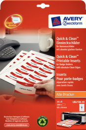 LR4728-20, Name tag inserts 60 x 90 mm, Zweckform