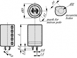 B43305A9108M000, Aluminium Electrolytic Capacitor 1000 uF 400 VDC, TDK-Epcos
