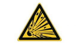 816667, ISO Safety Sign - Warning, Explosive Material, Triangular, Black on Yellow, Polyester, 1pcs, Brady