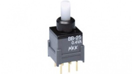 BB25AP, Переключатель: кнопочный; Пол: 2; DPDT; 0,4A/28ВAC; Серия: BB, NKK Switches (NIKKAI, Nihon)