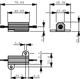 RH05015R00FE05, Wirewound resistor 15 Ohm 50 W +- 1 %, Vishay