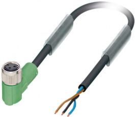 SAC-3P-10,0-PUR/M 8FR, Actuator/sensor cable M8 (90deg) Socket Open 10 m, Phoenix Contact