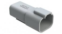 AT04-4P-RD01, Crimp Housing, Plug, 2 Rows, 4 Poles, Grey, Amphenol