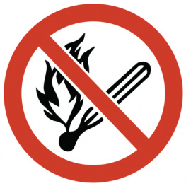 PS5-C-150-WH [10 шт], Prohibition Signs Fire, Naked Flames and Smoking are Prohibi, HellermannTyton