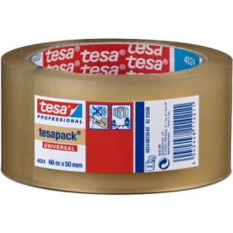 4024 66X50 TRANSP, Transparent packaging tape, 50mmx66m transparent 50 mmx66 m, Tesa