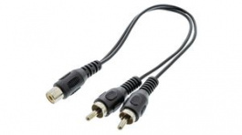 CAGB24020BK02, Subwoofer Cable 2x RCA Plug - RCA Socket 200mm, Nedis (HQ)