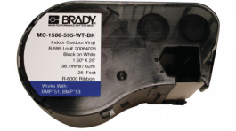MC-750-595-WT-BK [1 шт], Indoor/Outdoor Vinyl Tape 762 cm 19.05 mm 1 p. black on white, Brady