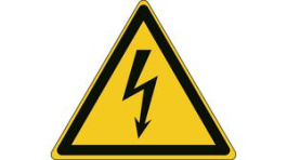 828096, ISO Safety Sign - Warning, Electricity, Triangular, Black on Yellow, Polyester, 1pcs, Brady