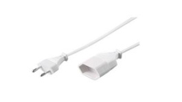 233.286, Extension Cable PVC Euro Type C (CEE 7/16) Plug - Euro Type C (CEE 7/16) Socket 5m White, Bachmann
