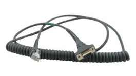 CBA-R37-C09ZBR, RS232 Cable, Coiled, 2.7m, Suitable for DS9908/DS9908R, Zebra